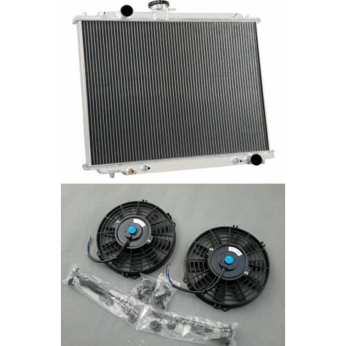 Aluminium Radiator +Fans 1994-2000 For Mitsubishi Montero Pajero NJ NK NL 2.8L 4cyl V46W V26W 4M40 Diesel 95 1996 1997 1998 1999