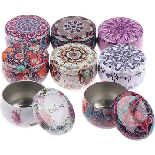 28 Styles Drum-shaped Candy Cookie Box Festive Party Supplies Rose Tea Pot Tin Box Small Fresh Home Garden Personality Candy Box