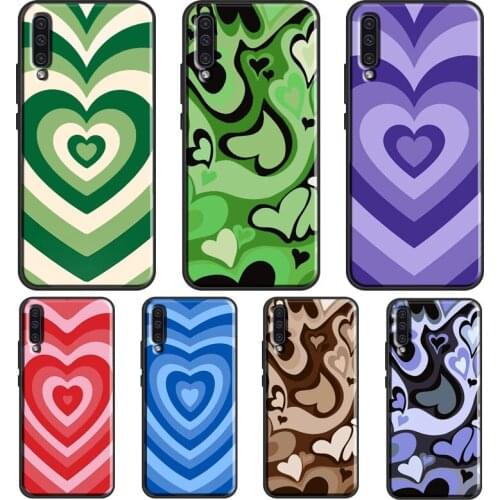 Latte Love Brown Heart Swirl Aesthetic Case For Samsung A51 A71 A41 A31 A11 A21S A20e A40 A50 A70 A02S A12 A32 A42 A52 A72 Coque