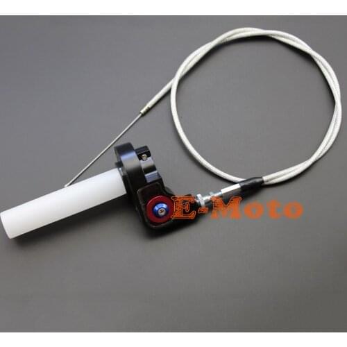 BLACK 7/8'' Quarter Turn Quick Twist Throttle Housing Grip With Throttle Cable For PIT PRO Trail Dirt Bike ATV