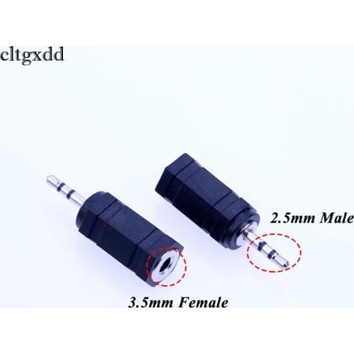 Cltgxdd 2-100pcs 3 Poles Stereo 2.5mm Male Plug to 3.5mm Female Jack Socket 2.5 to 3.5 Audio Connector Headphone Wire Connector