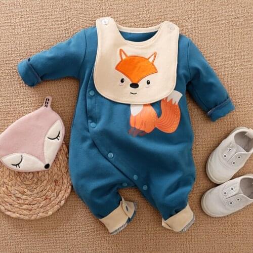 Infant Baby Clothes Cotton Romper Boy Girl Toddler Long Sleeve Cartoon Animal Fox Festival Spring Clothing Carnival Costume