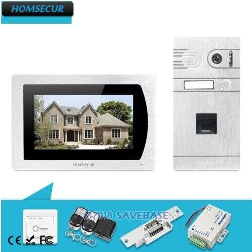 HOMSECUR 7" Hands-free Video Door Entry Phone Call Intercom System+Silver Fingerprint Camera BC061-S + BM717-S