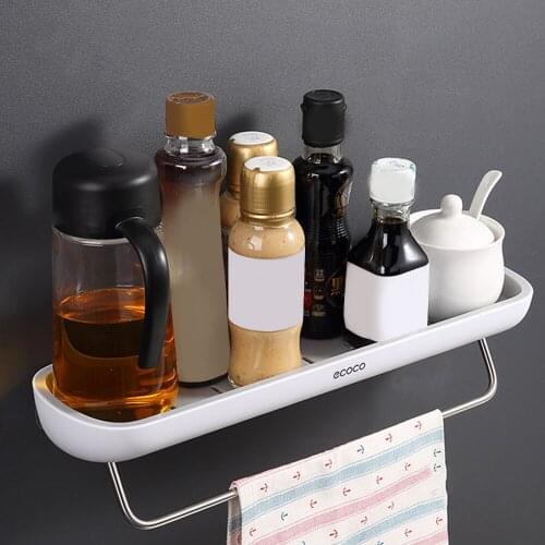 Adhesive Bathroom Shelf Organizer Wall Mounted Shampoo Spices Shower Storage Rack Holder Bathroom Accessories