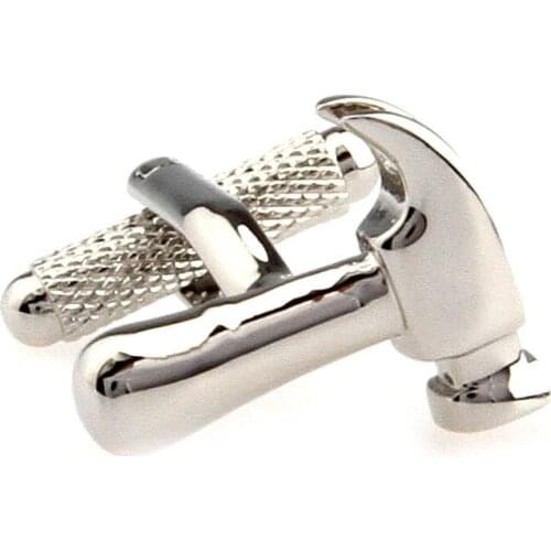 Lepton Classic Tooling Design Cufflink Silver color Hammer style cufflink man french shirt cuffs cufflinks for men,Free Shipping