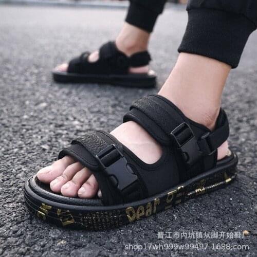 Size 27-44 Summer Slippers Dual-Purpose outside Wear Beach Shoes Mens Sandals Slippers New Korean Fashion One-Piece Hair