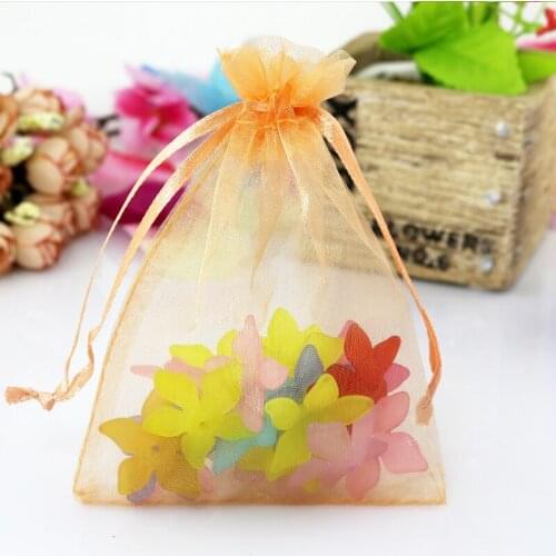 Hotsale 200pcs Champagne Organza Bags 15x20cm Drawable Jewelry Candy Gifts Packaging Bag Wedding Favor Organza Gift Bag Pouches