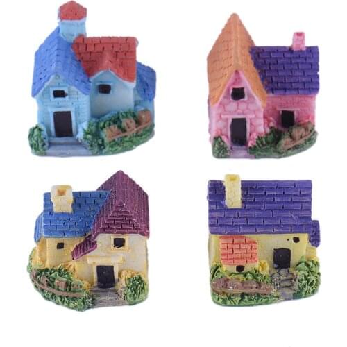 Micro Landscape Resin Small House European Country Villa Micro-decor For Home Decoration Birthday Gift Charming