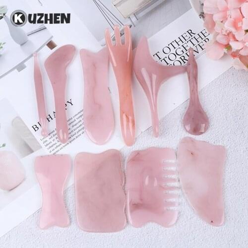 Gua Sha Resin Massager Rose Quartz Facial Guasha Resin Massage Board 100% Natural Resin Scraping Massage Tool Dropshipping
