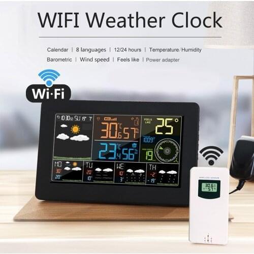 Multifunctional APP Control Smart Digital Indoor Outdoor Thermometer Hygrometer Color WiFi Weather Station Monitor