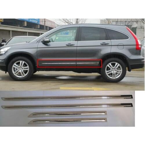 For Honda CR-V 2007 2008 2009 2010 2011 Steel Chrome Door Body Bottom Strips Cover Trim 4pcs