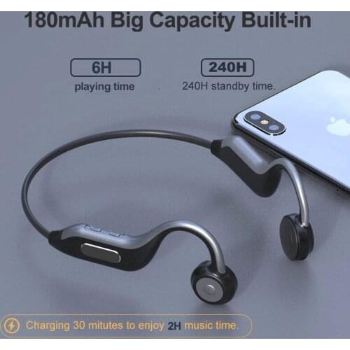 B1 B9 Bone Conduction Earphone Wireless Bluetooth Headphone Stereo Bass Built-in 8G Memory Waterproof Sport Headset With Mic