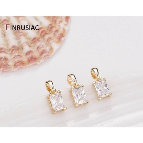 Korean Fashion Zircon Small Rectangle/rhombus Pendant Charm, DIY Making Earrings Necklaces Fittings, Jewellery Making Supplies