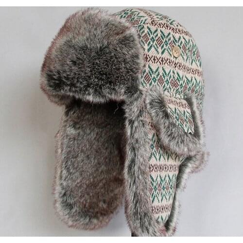 Winter Russian Bomber Hat Women Men Trapper Snow Caps with Ear Flap Unshanka Hat