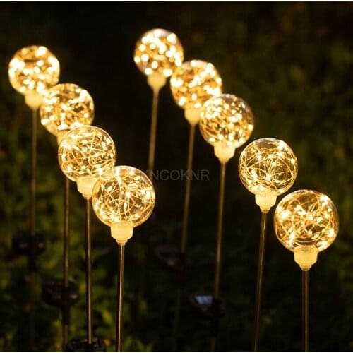 Outdoor solar reeds ball light garden garden decoration light shine copper wire ball light lawn lamp plug