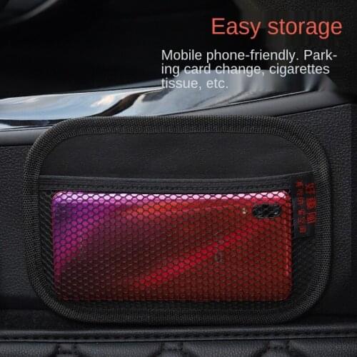 1PCS Universal Car Seat Side Back Storage Net Bag Phone Holder Pocket Organizer Black