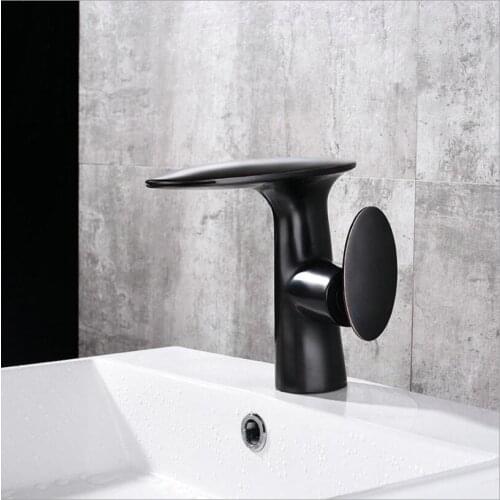 Vidric New Arrivals ORB finished Bathroom Faucet hot and cold Crane Brass Basin Faucet Waterfall Sink Faucet Single Handle water