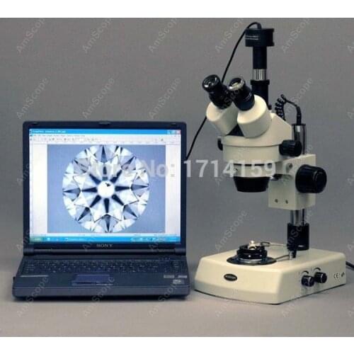 Jewelry Gem-AmScope Supplies 7X-45X Jewelry Gem Stereo Microscope with Dual Halogen Lights
