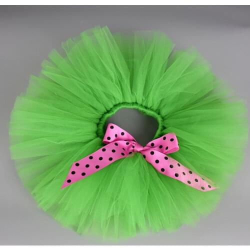 Green Fluffy Watermelon Tutu Skirt for Girls Baby First Birthday Party Tulle Skirt Kids Summer Watermelon Costume Photo Porps