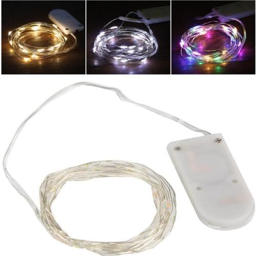 2M 1M LED Copper Silver Wire String Lights Fairy Garland For New Year Christmas Home Wedding Decoration Battery Operated