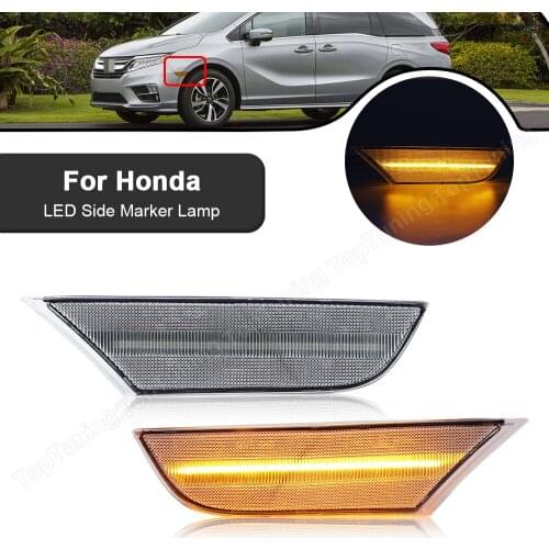 For Honda Odyssey 2018 2019 2020 2021 Smoke /Clear Lens Car LED Side Marker Lamp Amber Light 2PCS