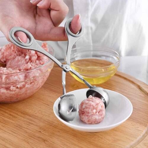 2PCS Kitchen Convenient Meatball Maker Stainless Steel Stuffed Meatball Clip DIY Fish Meat Rice Ball Maker Meatball Mold Tools