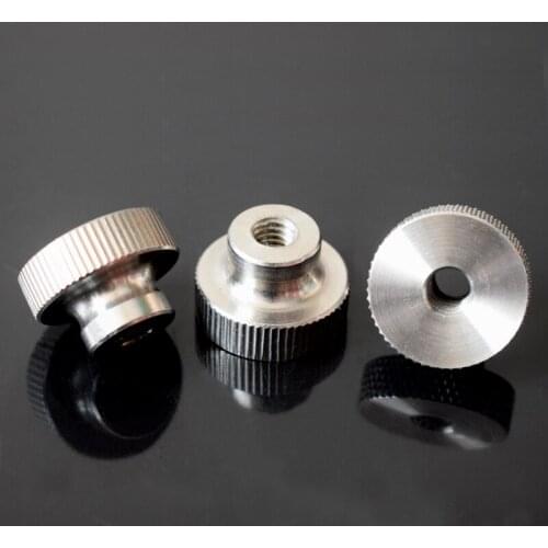 2Pcs M3 M4 M5 M6 M8 M10 M12 M14 M16 Stainless Steel 304 High Head Step Knurled Hand Nuts Pass hole Handle Knob Adjust Nut GB806