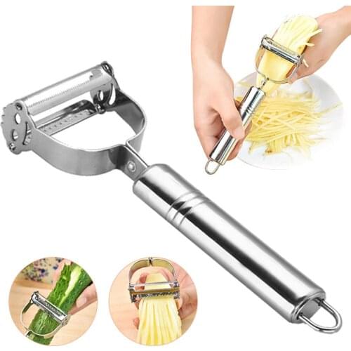 2 in1 Quality Stainless Steel Multi-function Fruit Vegetable Peeler Cutter Julienne Peeler Potato Carrot Grater Kitchen Tool