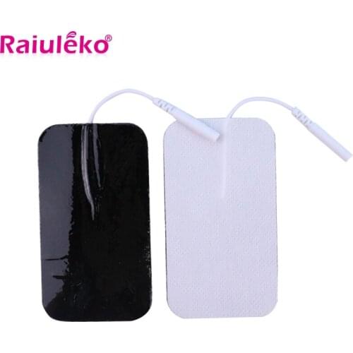 20/50pcs Reusable Electrode Gel Pads Patch For EMS Muscle Stimulator Pulse Tens Acupuncture Therapy Body Massager 2mm Plug