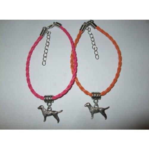 40Pcs Fashion Labrador Dog Charms Pendant Multicolor Leather Bracelet Protection Spiritual Bracelet Jewelry