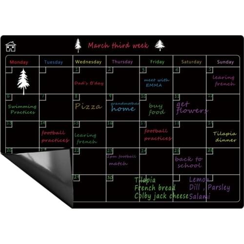 42cm x 30cm 16.5" x 11.8" Dry Erase Fridge White Board Magnetic Calendar for Refrigerator Wall Home Kitchen Decor Grocery List