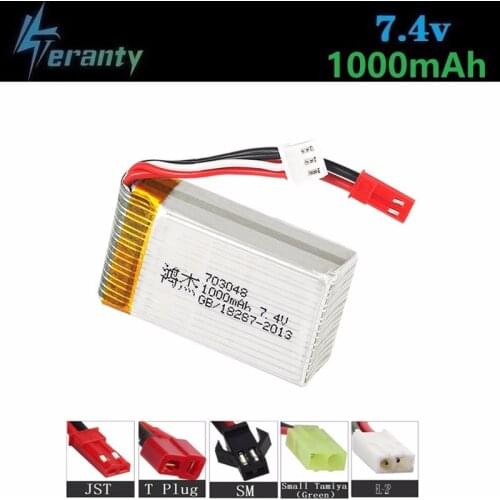 7.4v 1000mah 703048 Lipo Battery For MJXRC X600 U829A U829X X600 F46 X601H JXD391 FT007 Lipo Battery 7.4 V RC toy battery 1pcs