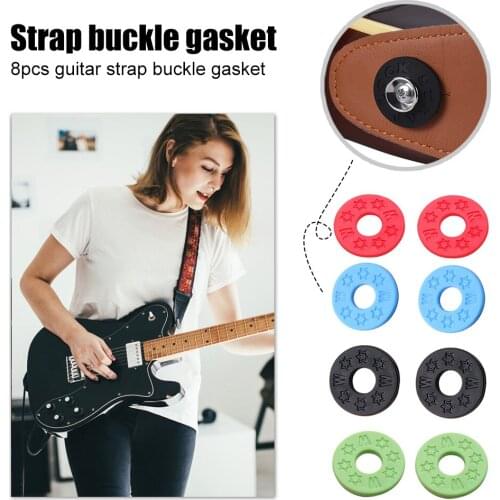 8pcs Rubber Guitars Strap Acoustic Electric Guitars Bass Musical Locks for Learning Instrument Parts Accessories