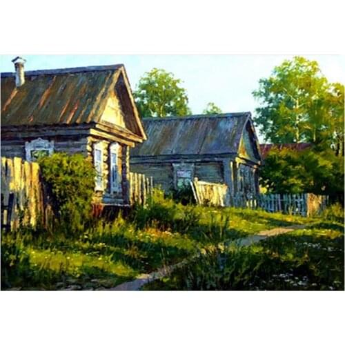 Diamond Mosaic Village Road Full Round Diamond Painting Houses Full Square Diamond Embroidery Cross Stitch Landscape