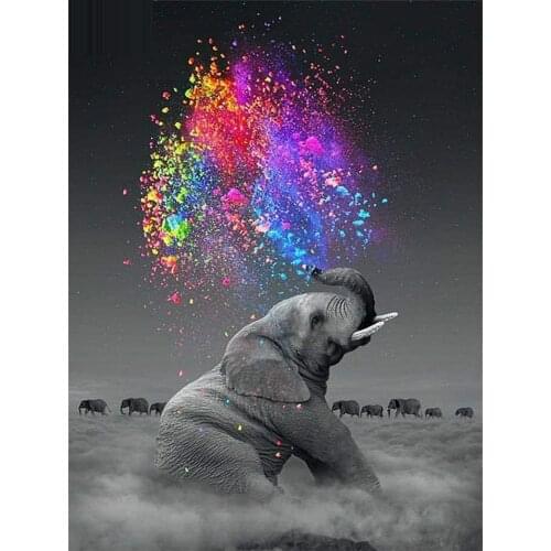 2020 Animals 5D Diamond Painting Full Square Diamond Embroidery Elephant 3D Cross Stitch Kit Art Mosaic Crystal Handicraft Wall