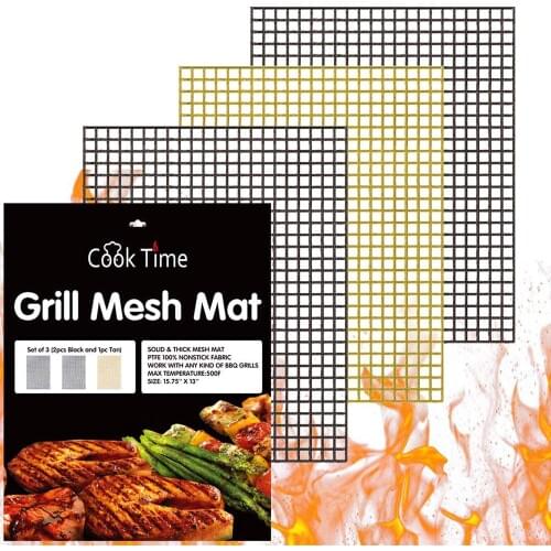 Non-stick BBQ Grill Mat Barbecue Baking Pad Reusable Barbecue Grill Mesh Mat For Outdoor Cooking BBQ Grill Accessories