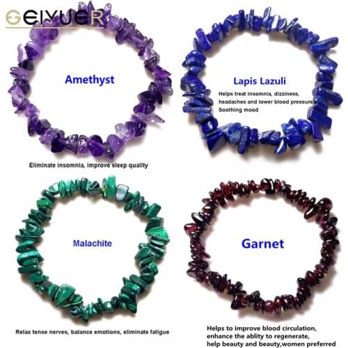 2021 Irregular Natural Crystals Chakras Stone Bracelet Beads Chips Jewelry Bracelets Yellow Crystals Clear Crystals Aquamarines