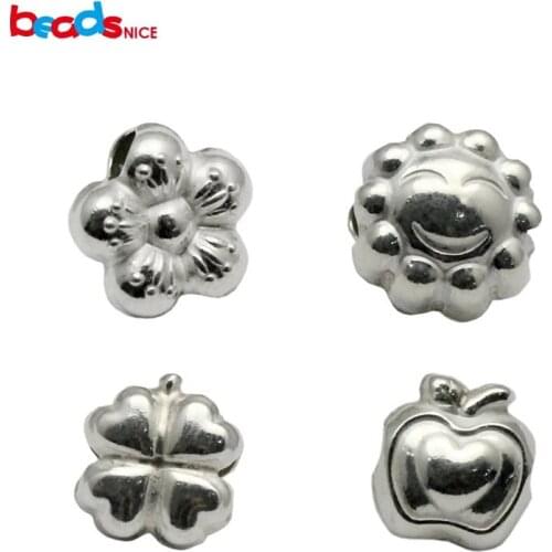 Beadsnice Big Hole Beads for Bracelet Making 925 Sterling Silver European Charm Beads DIY Jewelry Findings Wholesale ID 33993