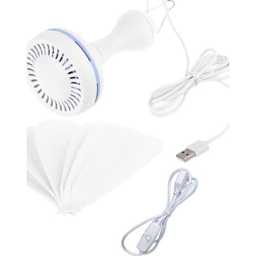 Silent 6 Leaves USB Powered Canopy Ceiling Fan one Speed USB Fan with On Off Switch 2.7m Cable for Camping Outdoor Bed