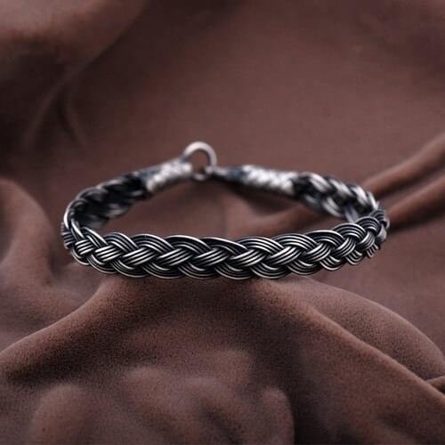 Handmade Oxidized Silver Bracelet 1000 sterling silver hot sale nice gift for friends and couple with free shipping