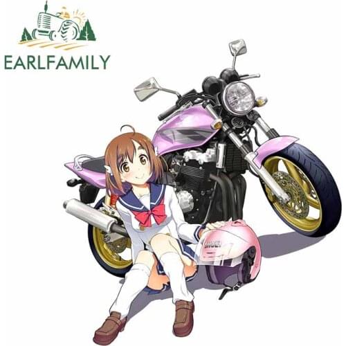 EARLFAMILY 13cm x 12cm for Cartoon Girl Car Stickers Vinyl Material Waterproof Waterproof Trunk Waterproof Sunscreen Decoration