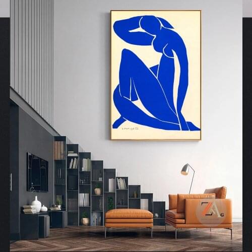 French Henri Matisse Blue Nude Poster Abstract Home Decoration Canvas Art Painting HD Printed Wall Painting