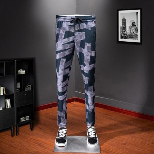 Quality 2020 Spring High Designer Pants Men Casual Elastic Long Trousers Gray Male Straight Work Pant mens sweatpants 8998