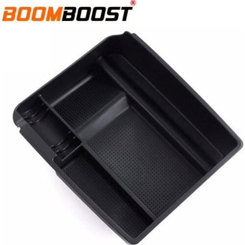 For Kia Sportage 2011-2014 Inner Control Armrest Storage Container With Mat Central Console Control Armrest Storage Box Black