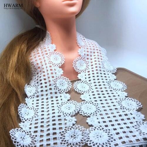 10yard 12.7cm Lace fabric ribbon DIY wedding decoration skirt clothes accessories bar code milk geometric lattice embroidery