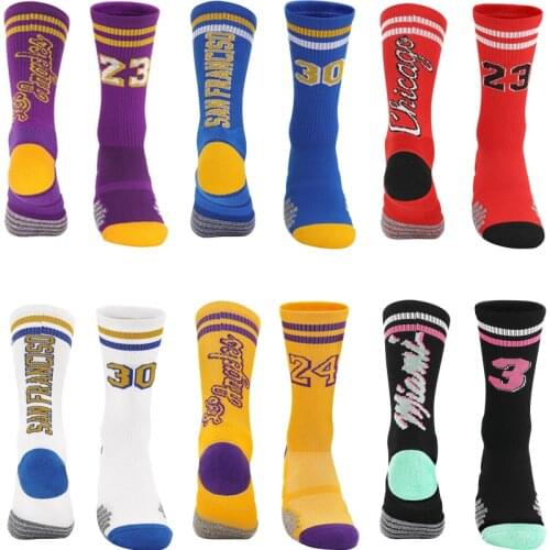 Mens Basketball Socks Elite Thick Basketball Team Soft Terry Cushion profession Socks #8 #23 #24 #30