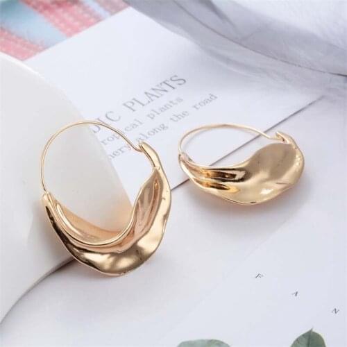 Creative Irregular Flower Earrings for Women Gold Silver Metal Stereoscopic Exaggerated Drop Earrings