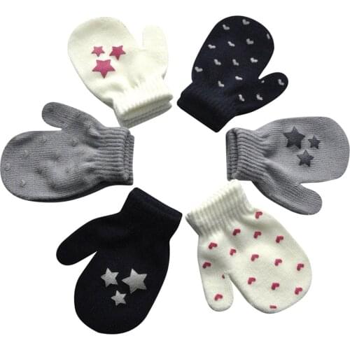 2021 NEW Winter Star gloves Cute Thicken baby hands Infant Baby Cute Hot Girls Boys Of Winter Warm Gloves Colored