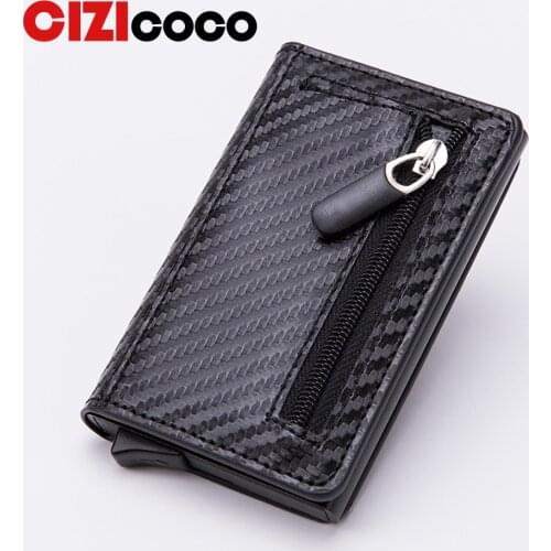 New Carbon Fiber Anti Rfid Credit Card Holder Mens Double Cardholder Wallet Metal Business Bank Creditcard Minimalist Wallet