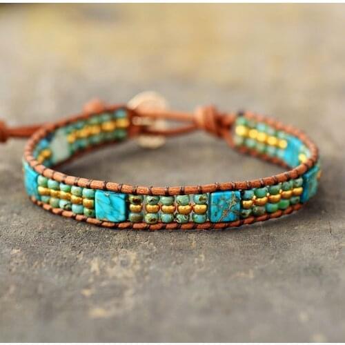 New Boho Bracelets High End Women Leather Wrap Bracelets W/ Colorful Beads Strand Bracelet Bohemian Jewelry Dropshipping